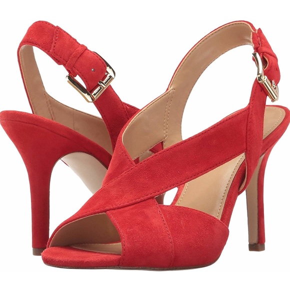 Michael Kors Becky suede slingback sandal Sangria - Picture 2 of 8